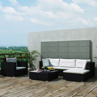 Set Divani da Giardino 6 pz con Cuscini in Polyrattan Nero cod mxl 35338