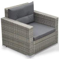 Set Divani da Giardino 6 pz con Cuscini in Polyrattan Grigio cod mxl 35339