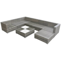 Set Divani da Giardino 8 pz con Cuscini in Polyrattan Grigio cod mxl 35336