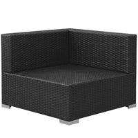 Set Divani da Giardino 3 pz con Cuscini in Polyrattan Nero cod mxl 35216