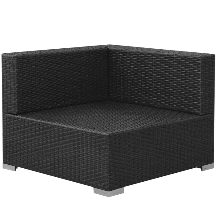 Set Divani da Giardino 3 pz con Cuscini in Polyrattan Nero cod mxl 35216