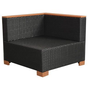 Set Divani da Giardino 10 pz con Cuscini in Polyrattan Nero 42753