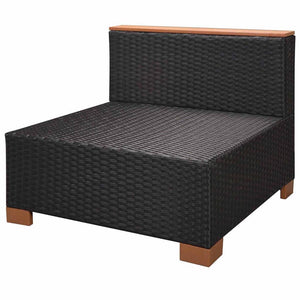 Set Divani da Giardino 10 pz con Cuscini in Polyrattan Nero 42753