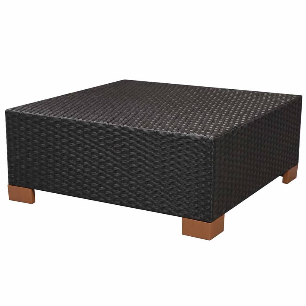 Set Divani da Giardino 10 pz con Cuscini in Polyrattan Nero 42753