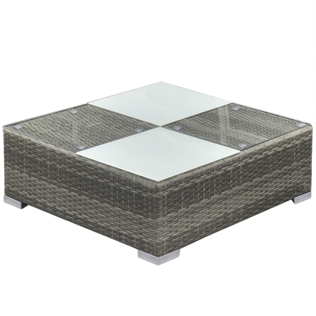 Set Divani da Giardino 5 pz con Cuscini in Polyrattan Grigio 42835