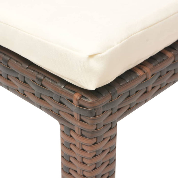 Lettino Prendisole con Cuscino in Polyrattan Marrone cod mxl 26461