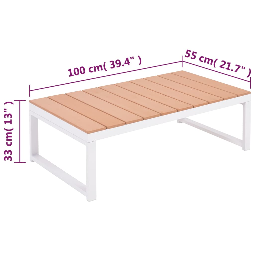 Set Divani da Giardino 4 pz con Cuscini in Alluminio e WPC cod mxl 34905