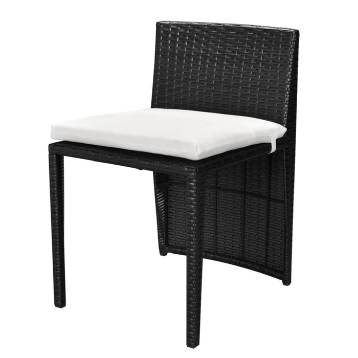 Set da Bistrot 3 pz con Cuscini in Polyrattan Nero cod mxl 35780