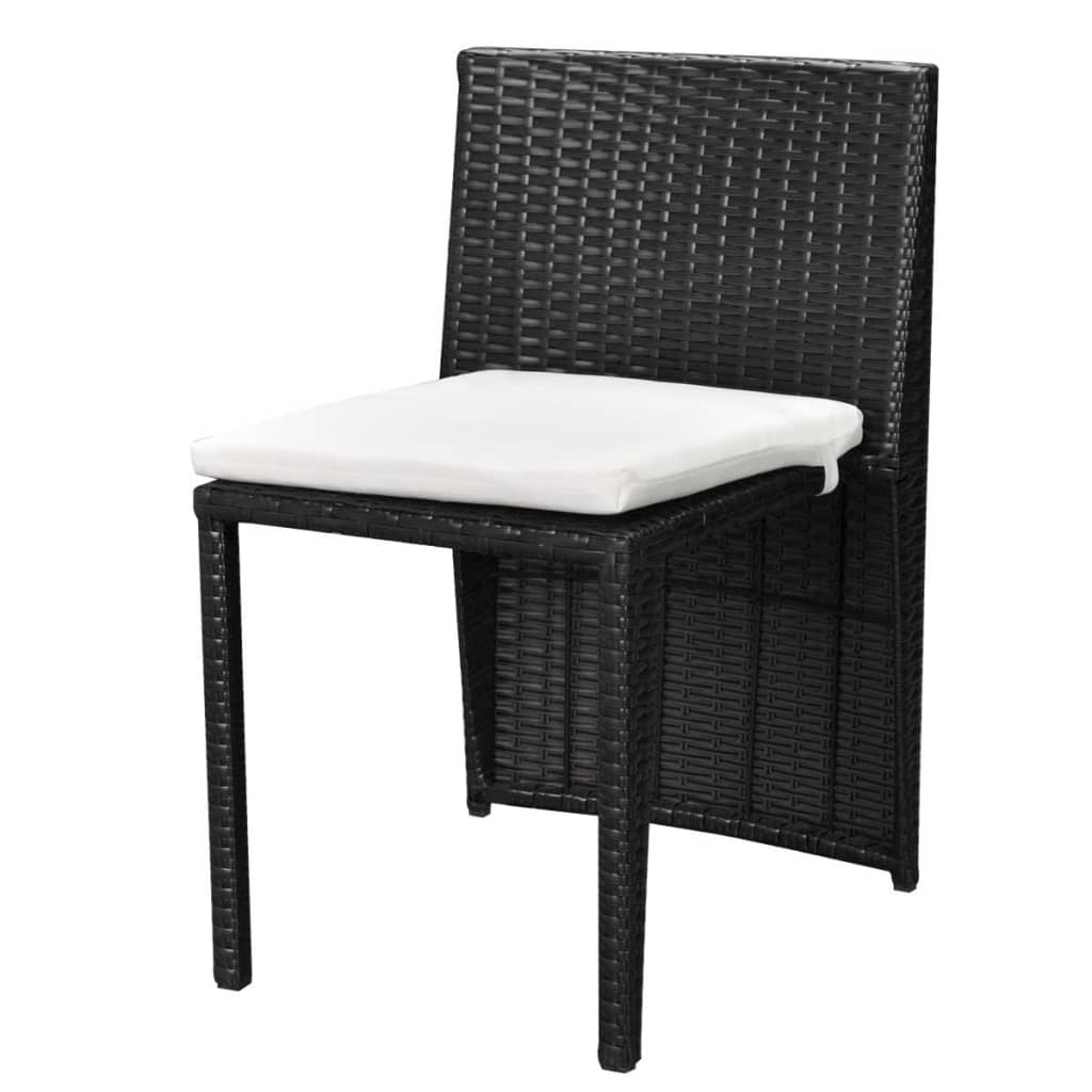 Set da Bistrot 3 pz con Cuscini in Polyrattan Nero cod mxl 35780