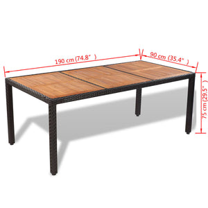 Set da Pranzo da Giardino 9 pz con Cuscini in Polyrattan cod mxl 58250