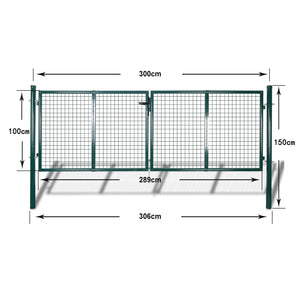 Cancello in Acciaio 306x150 cm Verde  cod mxl 51110