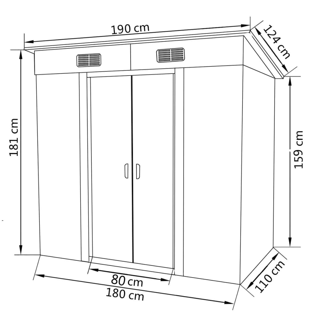 Capanno da Giardino Grigio Metallo cod mxl 49493