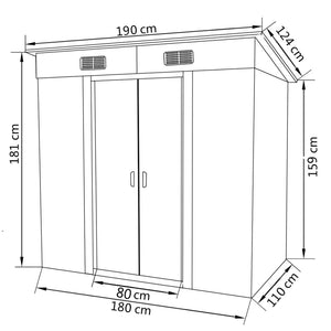 Capanno da Giardino Grigio Metallo cod mxl 49493