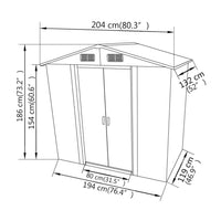 Capanno per Attrezzi in Metallo Grigio 204x132x186 cm cod mxl 51871