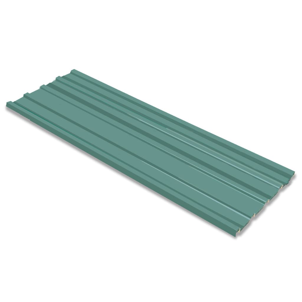 Pannelli da Tetto 12 pz in Acciaio Zincato Verde cod mxl 54464