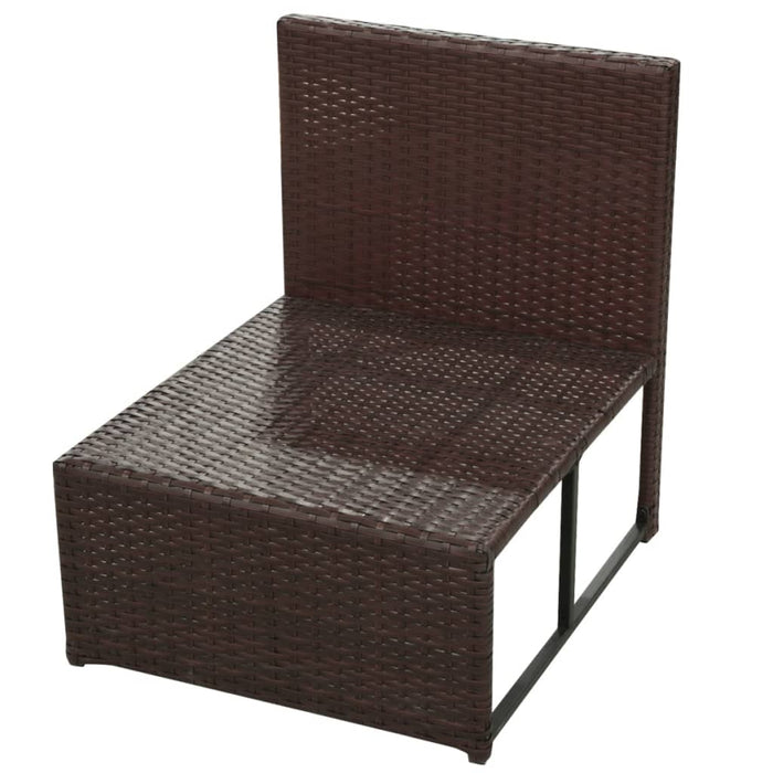 Set Divani da Giardino 8 pz con Cuscini in Polyrattan Marrone 42992