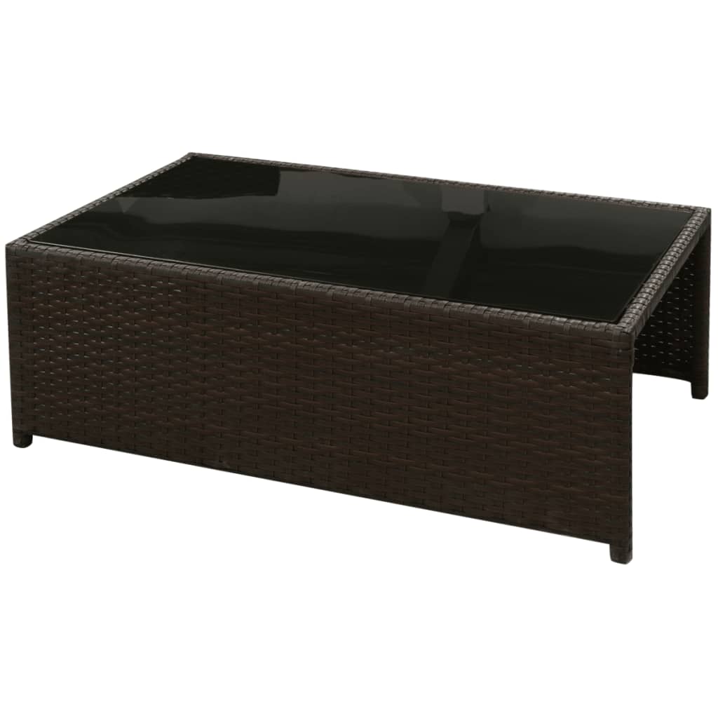 Set Divani da Giardino 8 pz con Cuscini in Polyrattan Marrone 42992