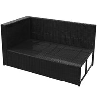 Set Mobili da Giardino con Cuscini 8 pz in Polyrattan Nero 42993