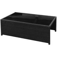 Set Mobili da Giardino con Cuscini 8 pz in Polyrattan Nero 42993