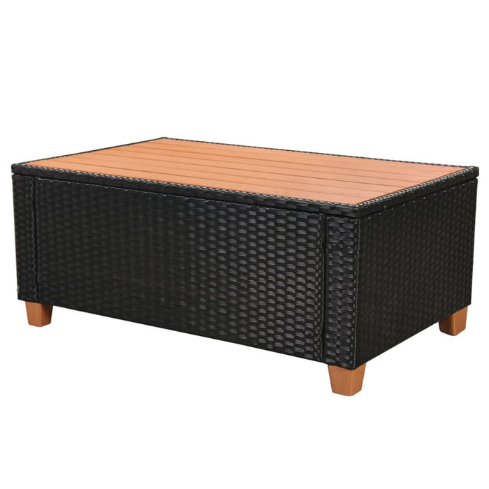 Set Divani da Giardino 5 pz con Cuscini in Polyrattan Nero 42997