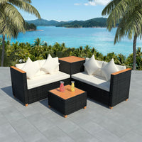 Set Divani da Giardino 4 pz con Cuscini in Polyrattan Nerocod mxl 91097