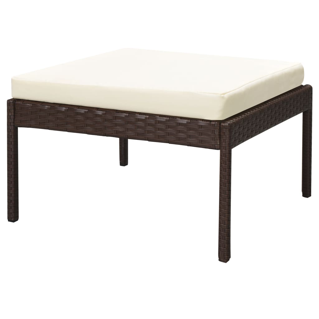 Set Divani da Giardino 6 pz con Cuscini in Polyrattan Marrone