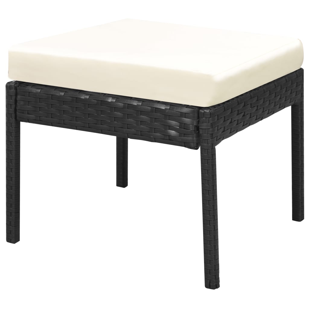 Set Divani da Giardino 6 pz con Cuscini in Polyrattan Nero cod mxl 31152