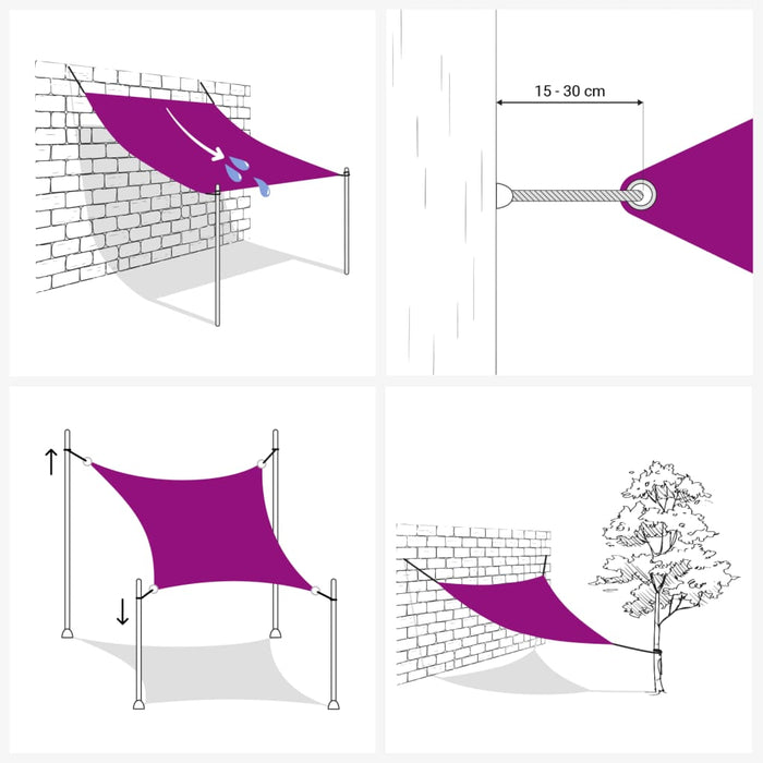 Vela Parasole HDPE Triangolare 5x5x5 m Bianca 43019