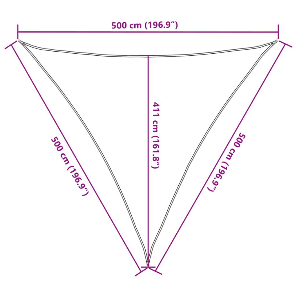 Vela Parasole HDPE Triangolare 5x5x5 m Bianca 43019