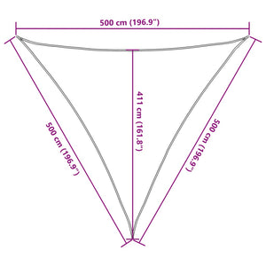 Vela Parasole HDPE Triangolare 5x5x5 m Bianca 43019