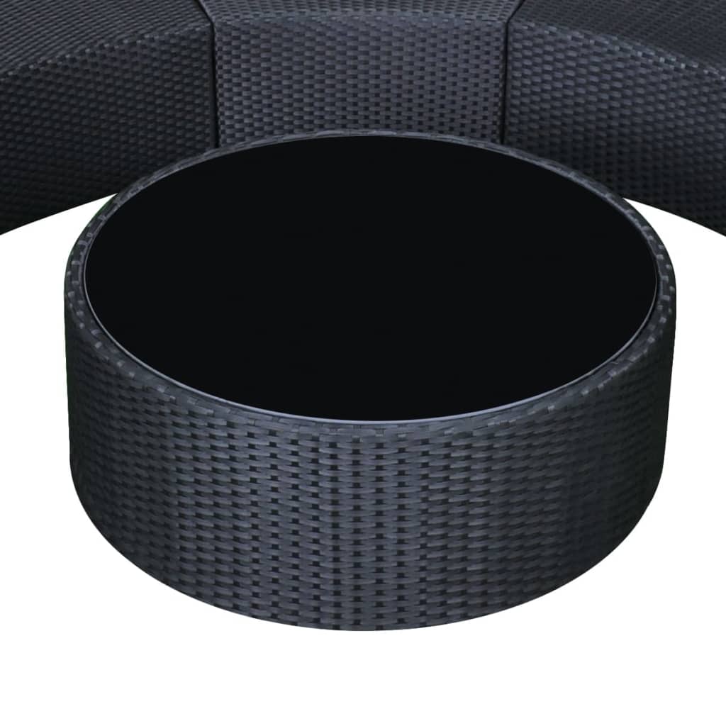 Set Mobili da Giardino 6 pz con Cuscini in Polyrattan Nero 43067