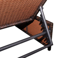 Lettini Prendisole 2 pz con Tavolo in Polyrattan Marrone 43068