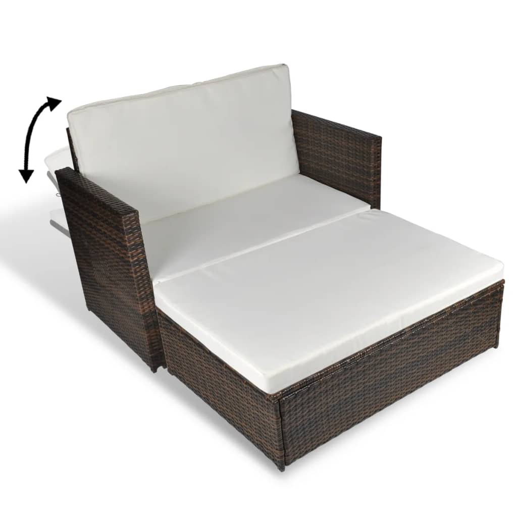 Divano da Giardino in Polyrattan Marrone cod mxl 60597