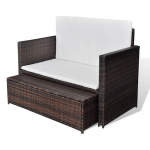 Divano da Giardino in Polyrattan Marrone cod mxl 60597