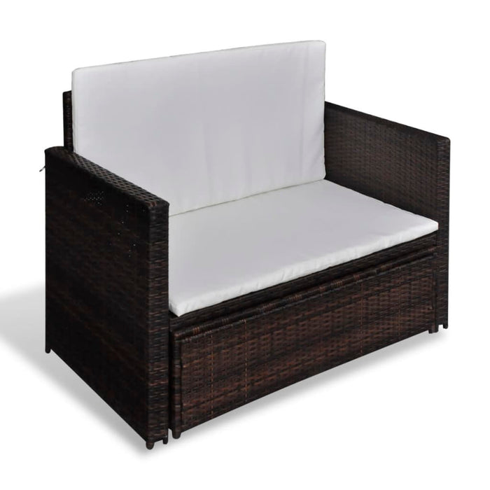 Divano da Giardino in Polyrattan Marrone cod mxl 60597