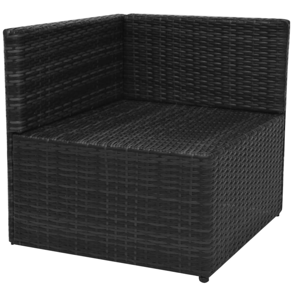 Set Divani da Giardino 5 pz con Cuscini in Polyrattan Nero cod mxl 41532