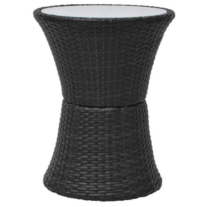 Set da Bistrot 3 pz con Cuscini in Polyrattan Nero 43112