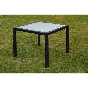 Set da Pranzo da Giardino 5 pz con Cuscini in Polyrattan Nero 43122