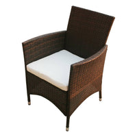 Sedie da Giardino 2 pz in Polyrattan Marrone 43123