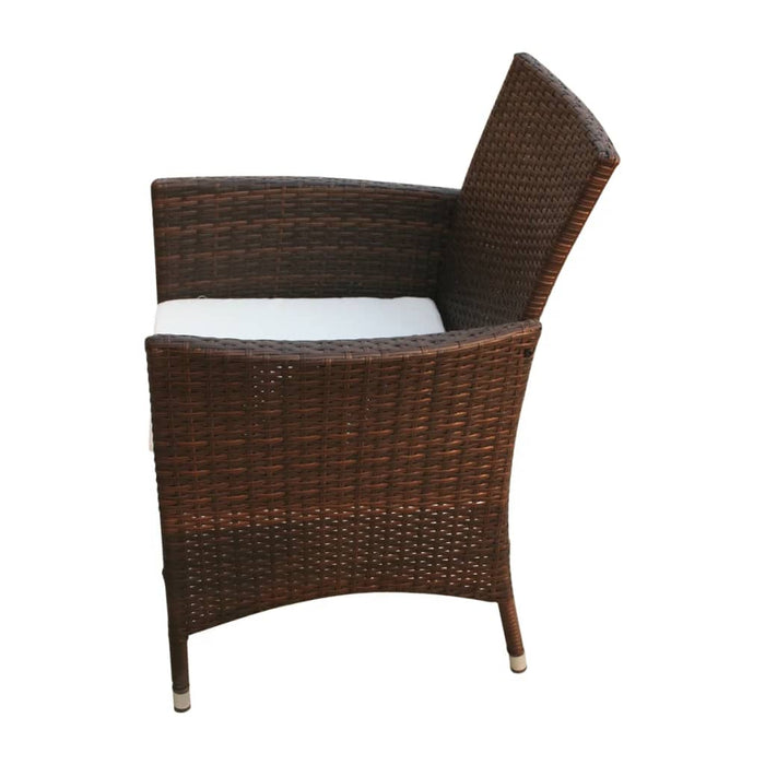 Sedie da Giardino 2 pz in Polyrattan Marrone 43123