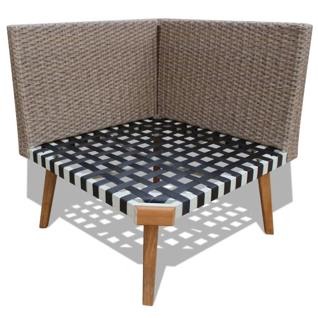 Set Divani da Giardino 4 pz con Cuscini in Polyrattan Grigio cod mxl 36921