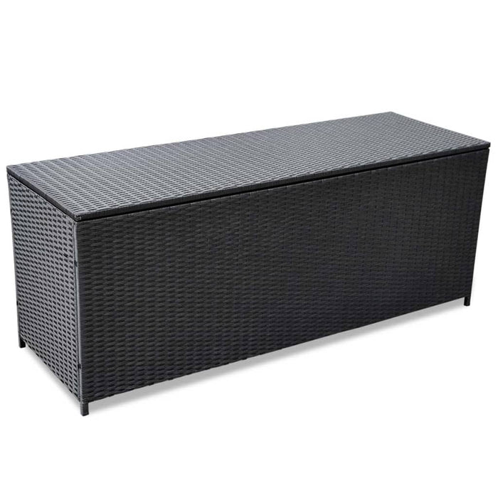 Baule da Giardino Nero 150x50x60 cm in Polyrattan cod mxl 78599