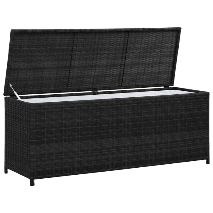 Baule da Giardino Nero 150x50x60 cm in Polyrattan cod mxl 78599