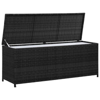 Baule da Giardino Nero 150x50x60 cm in Polyrattan