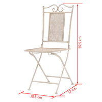 Set da Bistrò 3 pz in Acciaio Bianco