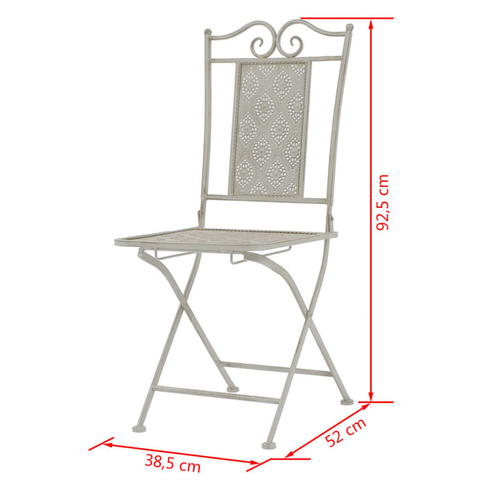 Set da Bistrò 3 pz in Acciaio Grigio