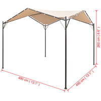 Gazebo Padiglione Tenda Tettoia 4x4 m in Acciaio Beige cod mxl 57501