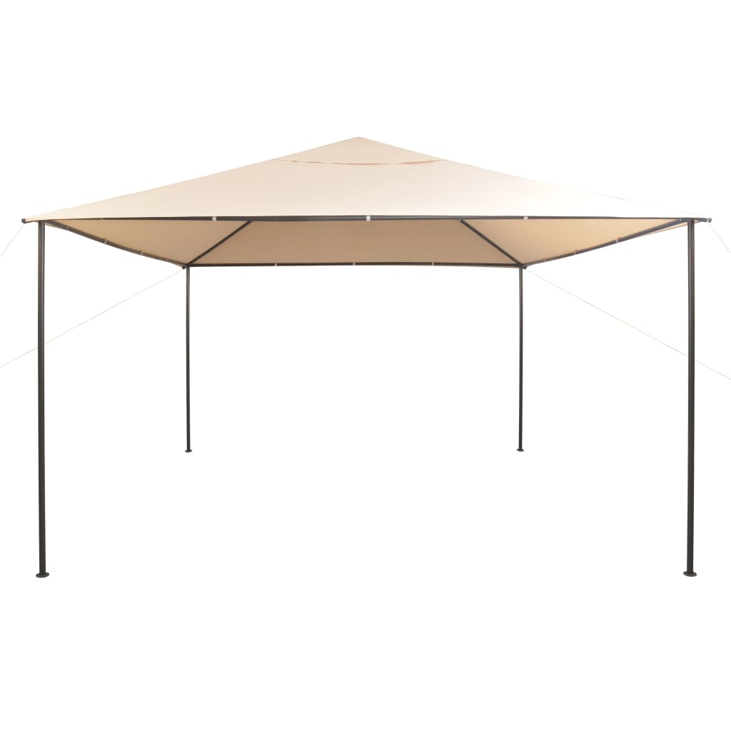 Gazebo Padiglione Tenda Tettoia 4x4 m Acciaio Beige 43171