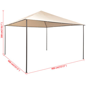 Gazebo Padiglione Tenda Tettoia 4x4 m Acciaio Beige   cod mxl 58861