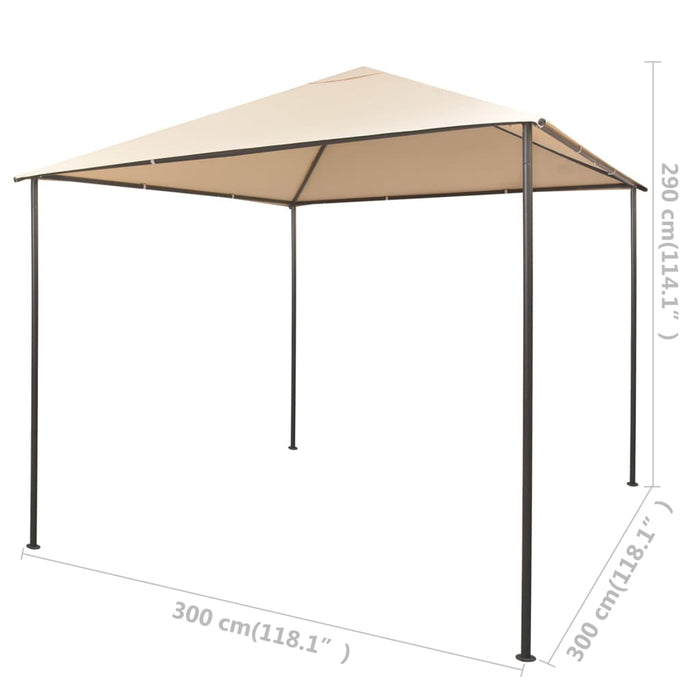 Gazebo Padiglione Tenda Tettoia 3x3 m Acciaio Beige cod mxl 65930